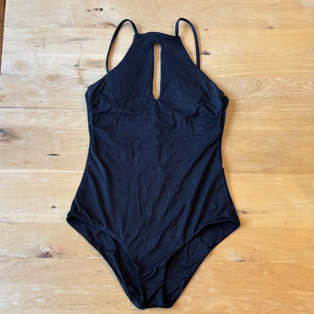 BECCA Black One-Piece Swimsuit with Keyhole Neck